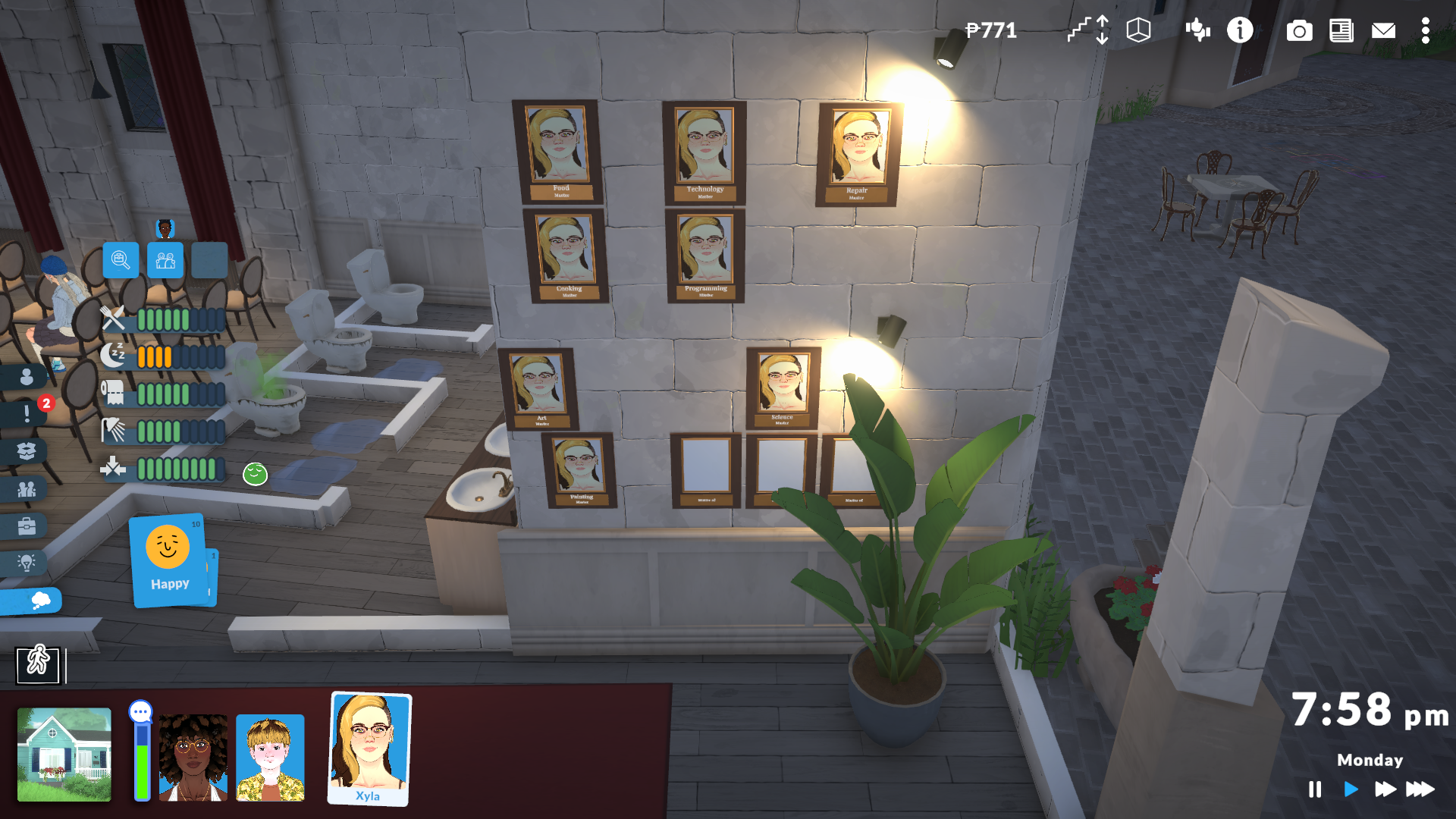 Many frames on a wall with the same Para portrait