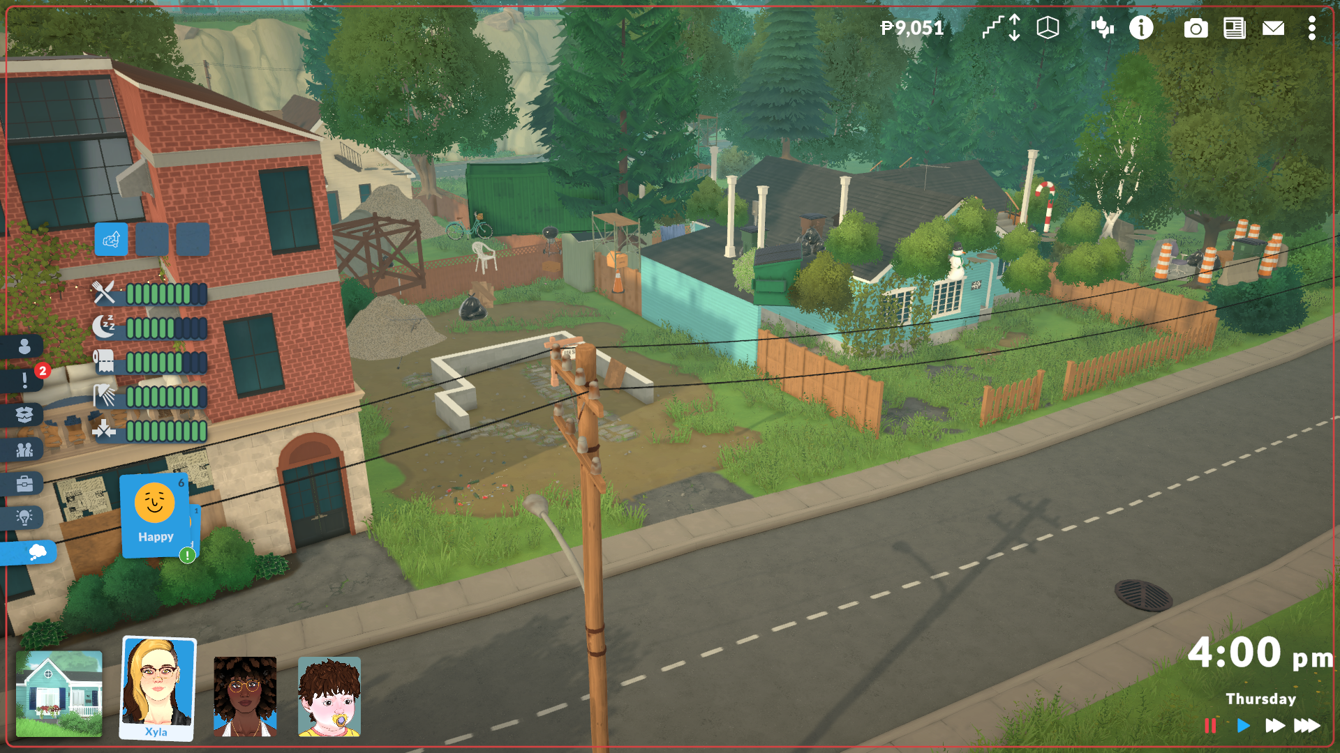 Environment items floating on a lot